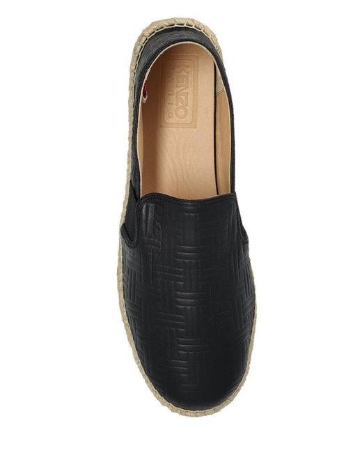KENZO Black Round Toe Espadrilles for men