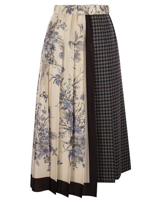 Weekend by Maxmara Multicolor Walk - Wool And Cotton Mat Skirt