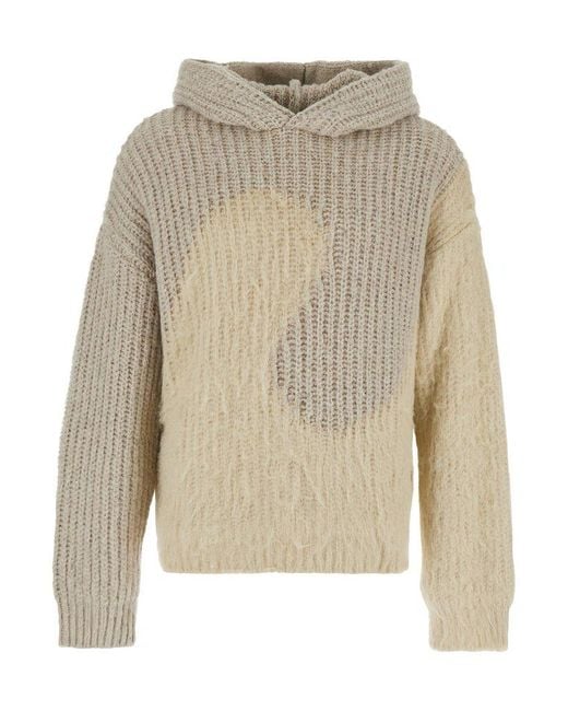 ERL White 'Swirl' Hoodie With Hood And Brushed Finish for men