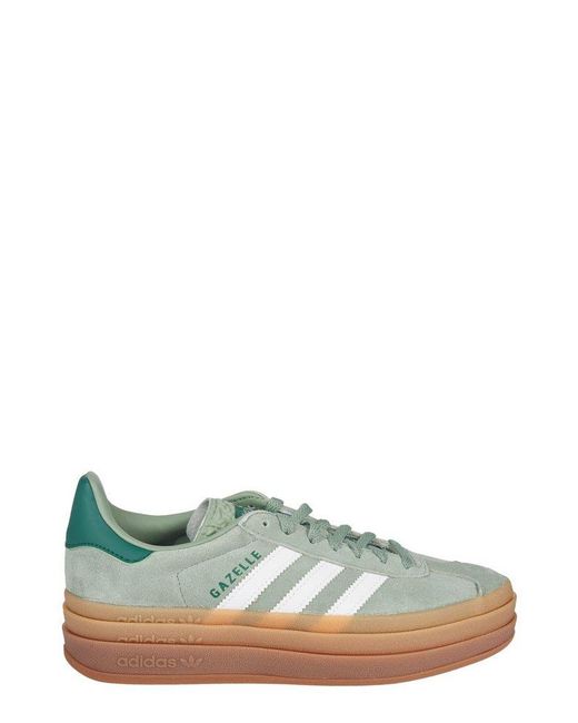 Adidas Green Gazelle Brand-patch Suede Low-top Trainers
