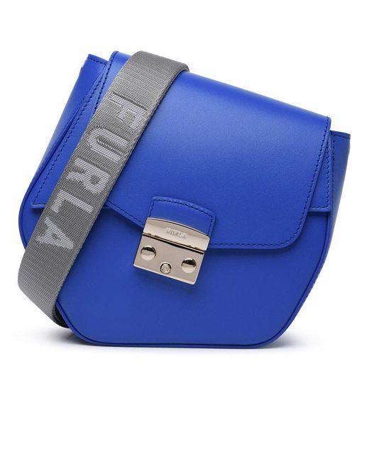 Furla Blue Metropolis Prisma Leather Blend Bag