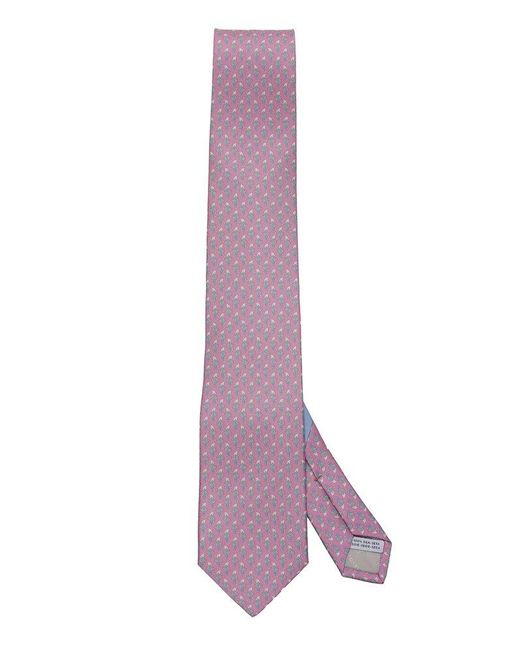 Ferragamo Purple Shark Print Tie for men
