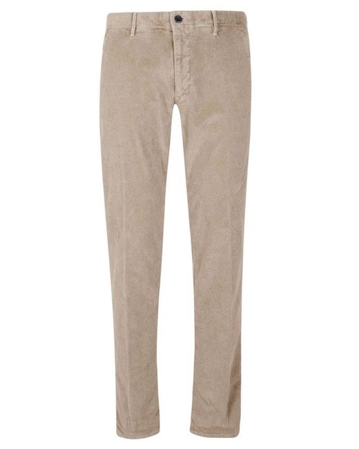 Incotex Natural Mid Rise Corduroy Trousers for men