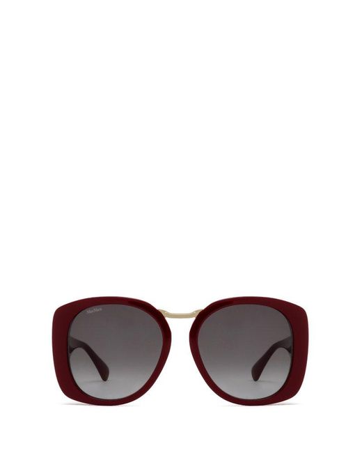 Max Mara Red Square Frame Sunglasses