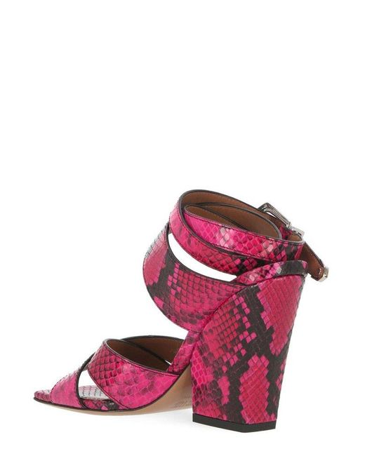 Paris Texas Pink Embossed Heeled Sandals