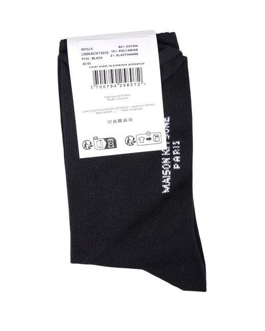Maison Kitsuné Black Chillax Fox-motif Stretched Socks for men