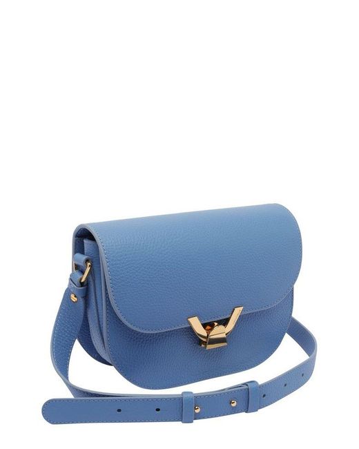 Coccinelle Blue Dew Logo Printed Small Crossbody Bag