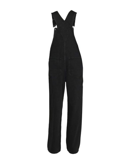 R13 Black Damon Denim Overalls