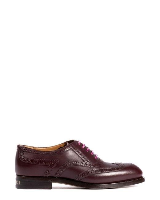 Gucci Purple Lace-up Flat Shoes for men