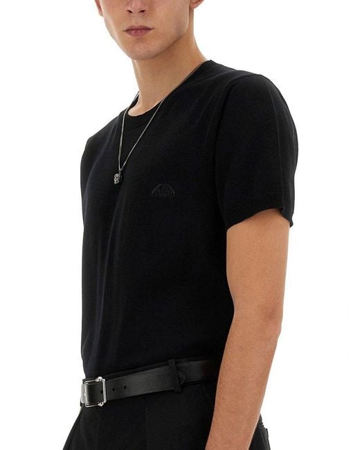 Alexander McQueen Black T-shirt With Logo for men