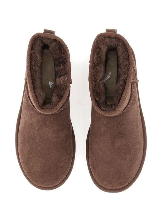 Ugg Brown Classic Mini Ii Logo-patch Ankle Boots