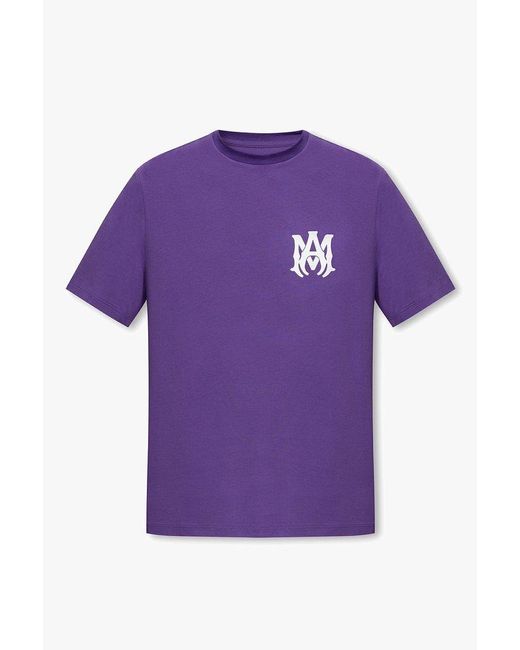 Amiri Purple Monogrammed T-shirt for men