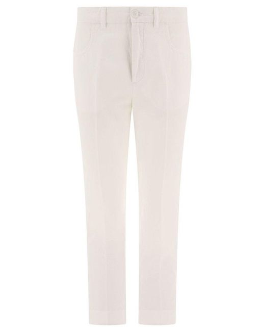 Aspesi White Cropped Trousers