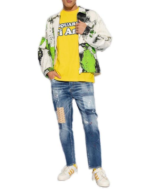 DSquared² Yellow T-shirt With Logo, for men