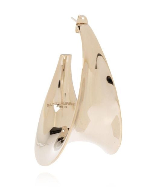 Saint Laurent Metallic Brass Earrings By ,