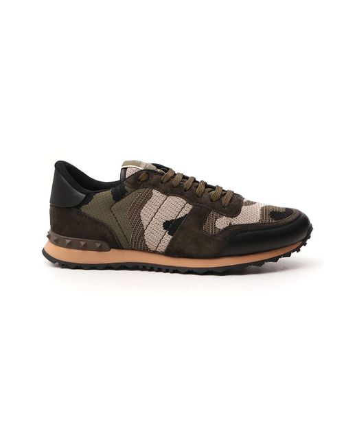 valentino mesh camouflage rockrunner trainers
