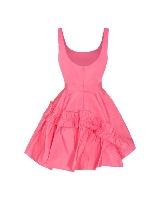 Alexander McQueen Pink Ruffle Detailed Mini Dress