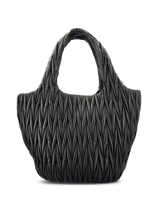 Miu Miu Black Leather Shopping Bag