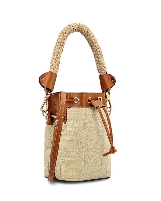 Fendi Mini Mon Tresor Rafia Ciniglia In Beige