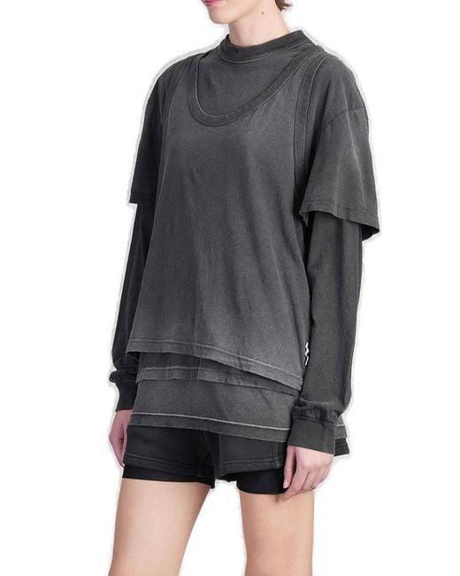 Alexander Wang Gray Oversize Triple-Layer T-Shirt