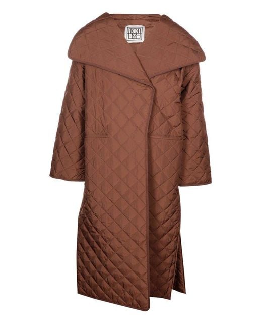 Coat Brown TotÃªme Annecy Quilted Coat Toteme Coat