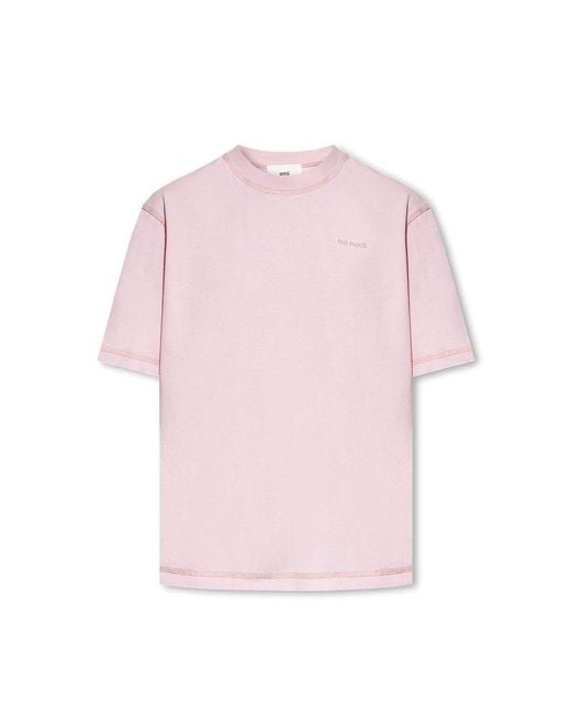 Ami paris Tシャツ ピンク AMI Paris Ami De Cœur オーバーサイズ Tシャツ | ピンク