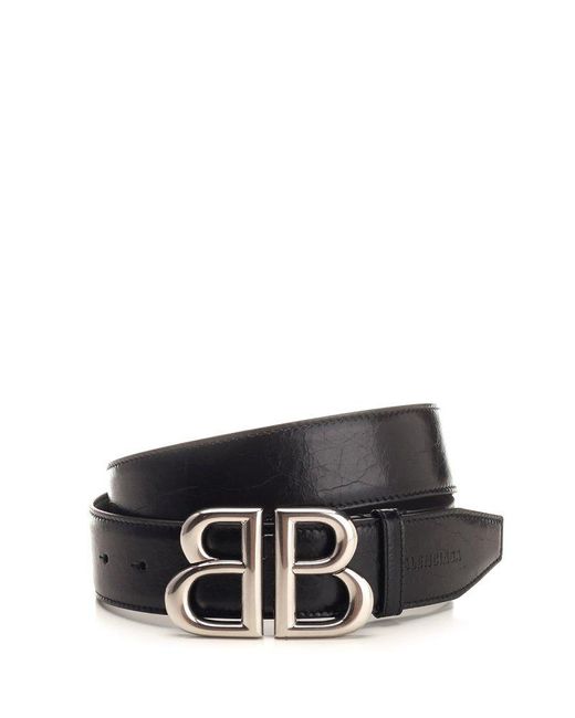 Balenciaga Black Monaco Bb Logo Belt for men