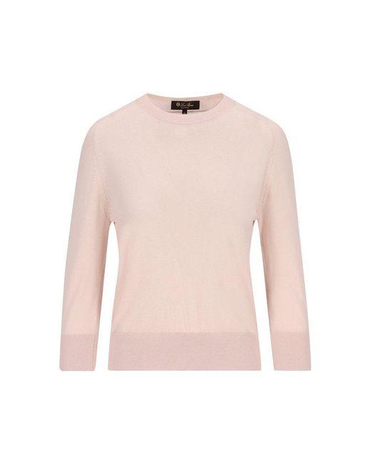 Loro Piana Pink Long-Sleeved Knitted Jumper