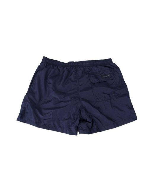Tagliatore Blue Elastic Drawstring Waist Swim Boxers for men