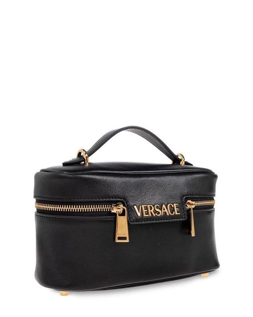 Versace Black Tag Zipped Vanity Bag