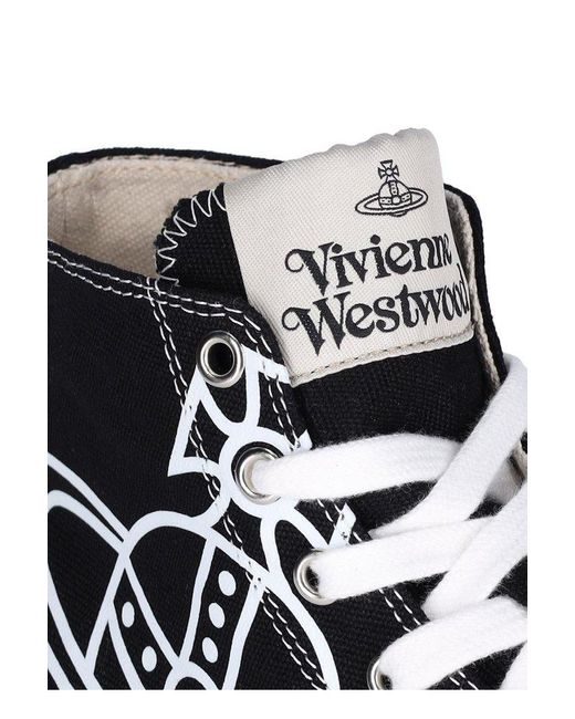 Vivienne Westwood White Plimsoll Orb Printed High-top Sneakers for men