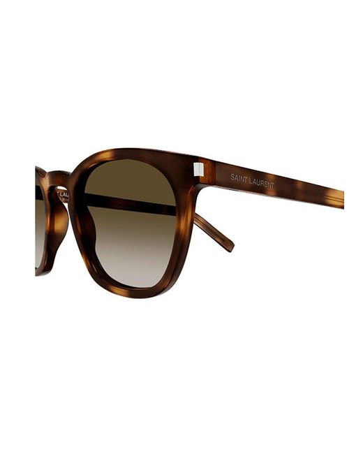 Saint Laurent Brown Sl 28 Round Frame Sunglasses