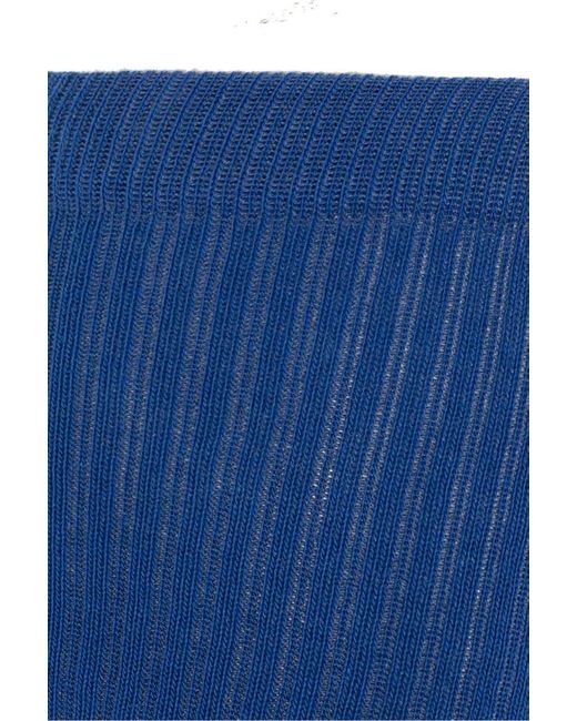 DSquared² Blue Logo Intarsia Socks for men