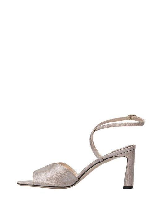 Jimmy Choo White 75 Karli Mid-heel Sandals