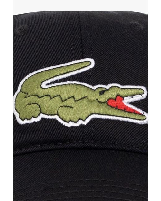 Lacoste Black Logo-embroidered Curved Peak Baseball Cap for men