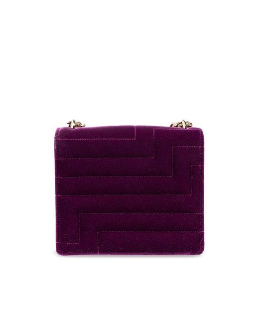 Jimmy Choo Purple Avenue Quad Velvet Shoulder Bag
