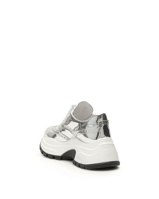 prada silver platform sneakers