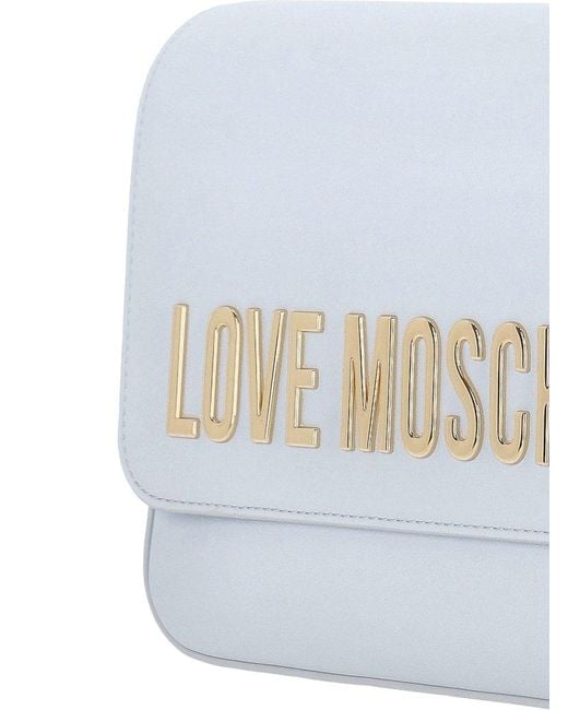 Love Moschino White Logo Letterring Shoulder Bag