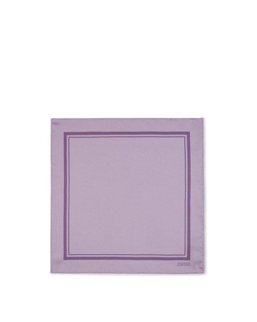 Tom Ford Purple Tonal Frame Pocket Square Scarf for men