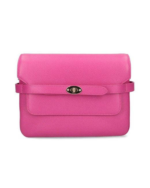 Mulberry Pink Bayswater Foldover Top Small Crossbody Bag