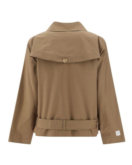Max Mara The Cube Green Sportmax Buttoned Belted Trench Coat
