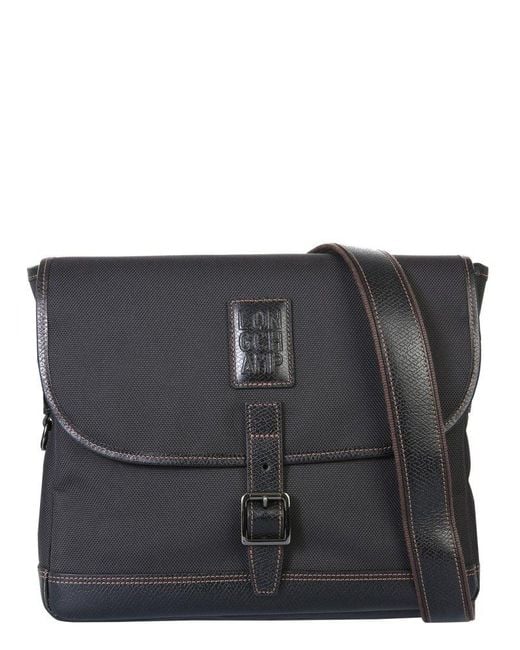 Longchamp Black Boxford Buckle-detail Crossbody Bag for men