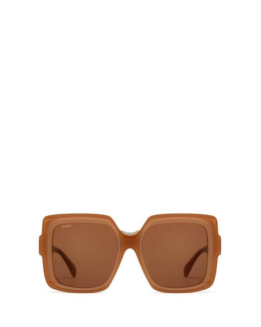 Max Mara Brown Square Frame Sunglasses
