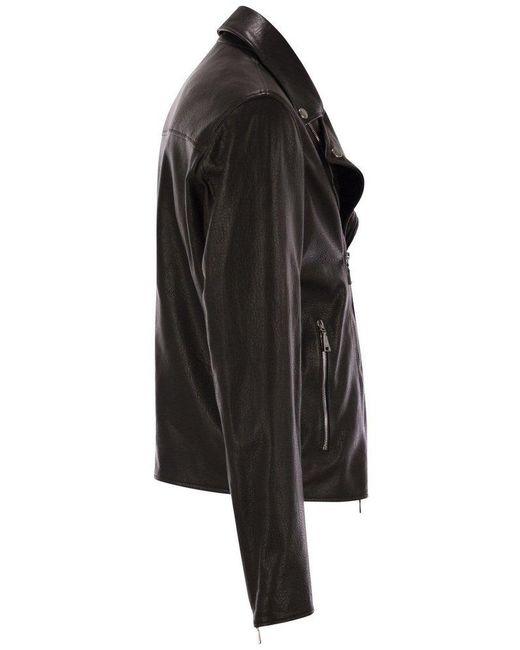 Tagliatore Black Franklin Leather Biker Jacket for men