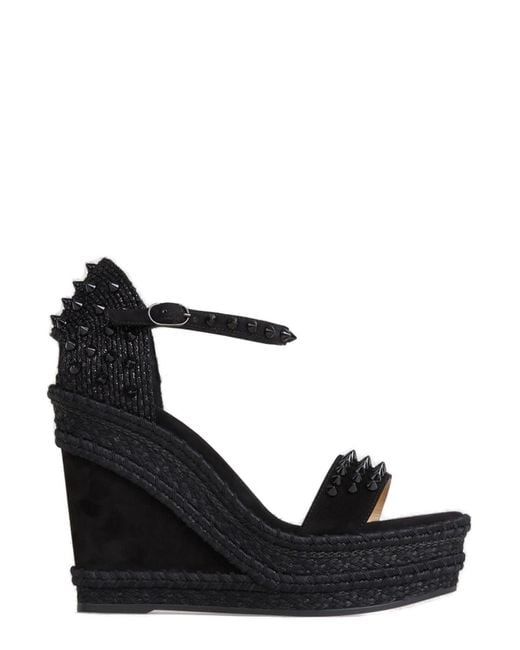 Christian Louboutin Black Madmonica Wedge Sandals