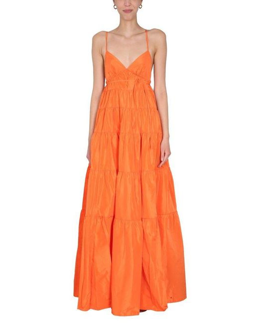 Staud Orange Ripley Dress
