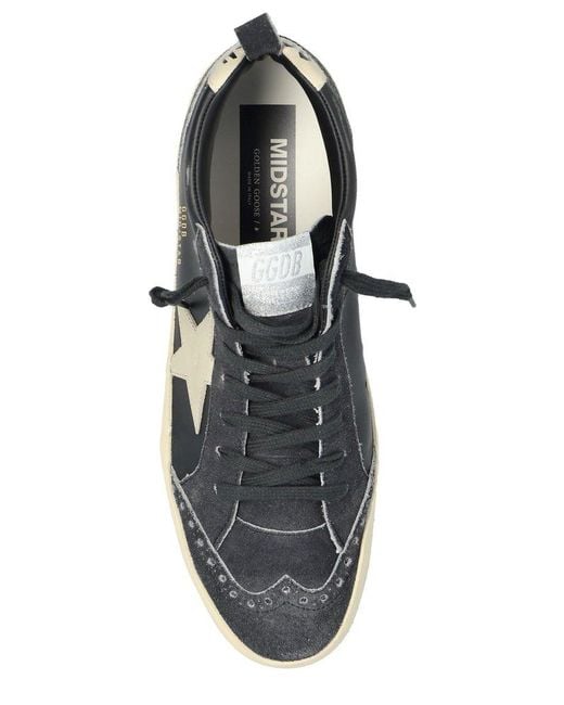 Golden Goose Deluxe Brand Black Mid Star Lace-Up Sneakers for men