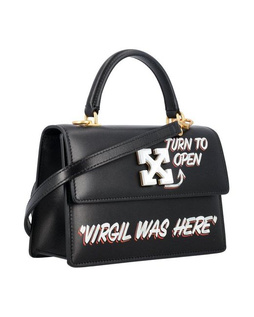 Off-White c/o Virgil Abloh Black Jitney 1.4 Vigin Was Here Tote Bag