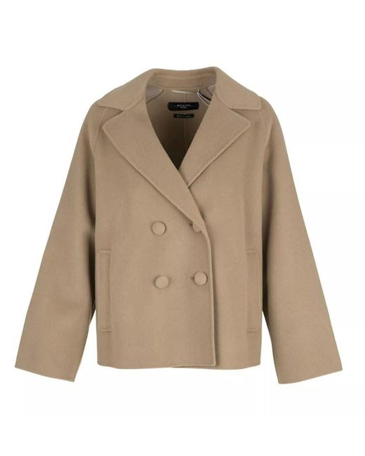 Weekend by Maxmara Natural Double-breasted Long-sleeved Jacket