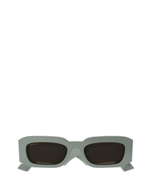 Gucci Green Rectangular Frame Sunglasses for men